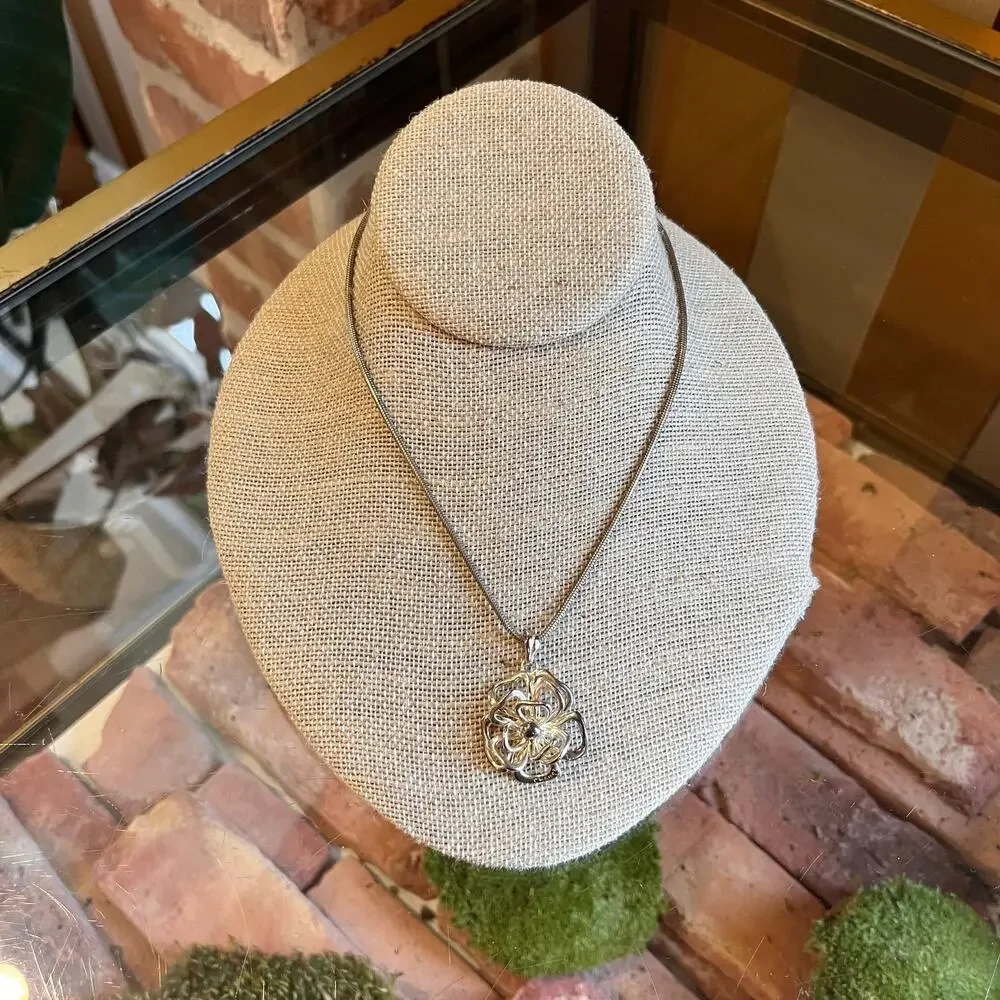 CHANEL Camelia Sterling Silver Necklace
